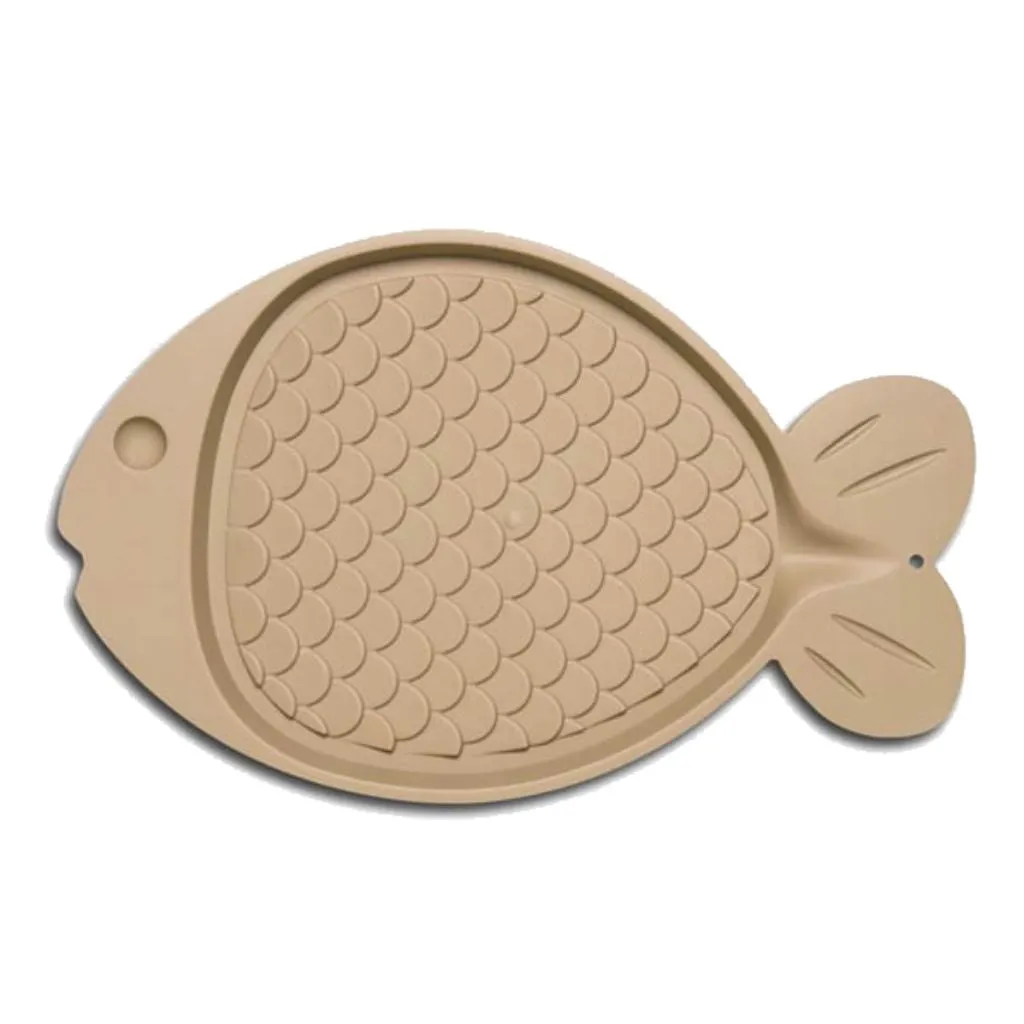 Spill Proof Fish Shaped Mat - Tan