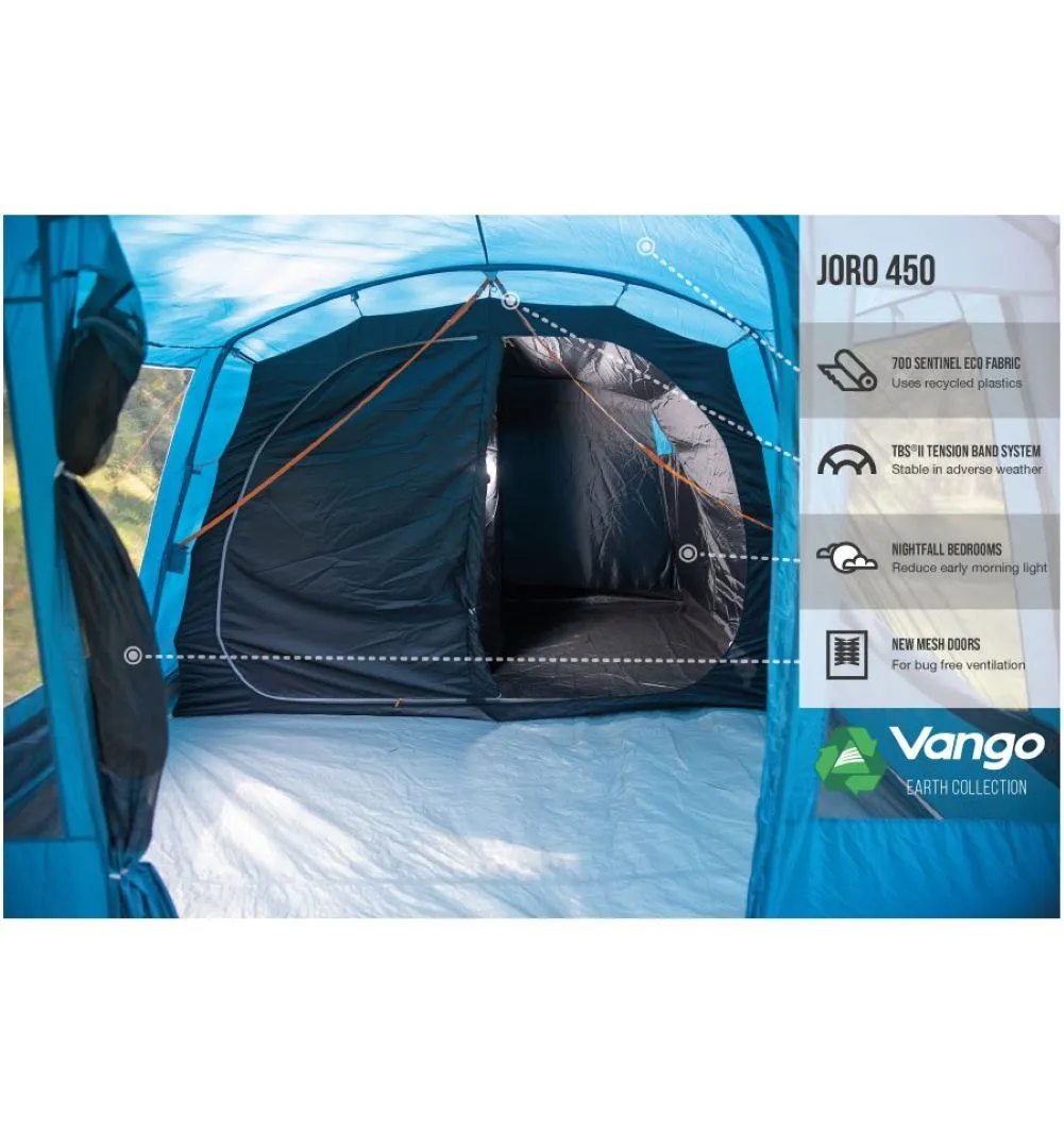 Vango Joro 450 Tent - 4 Man Family Poled Tunnel Tent