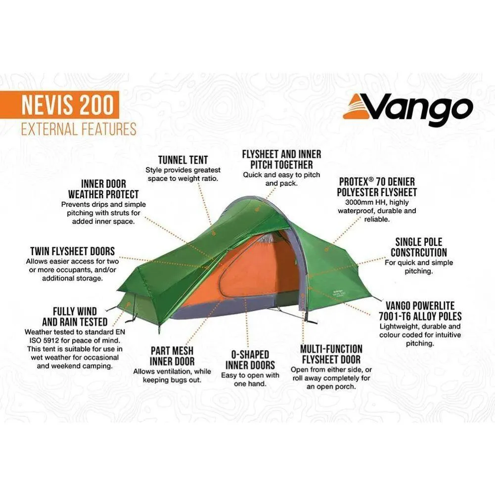 Vango Nevis 200 Tent - 2 Man Trekking Tent