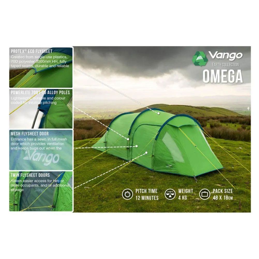 Vango Omega 250 Eco Tent - 2 Man Tunnel Tent