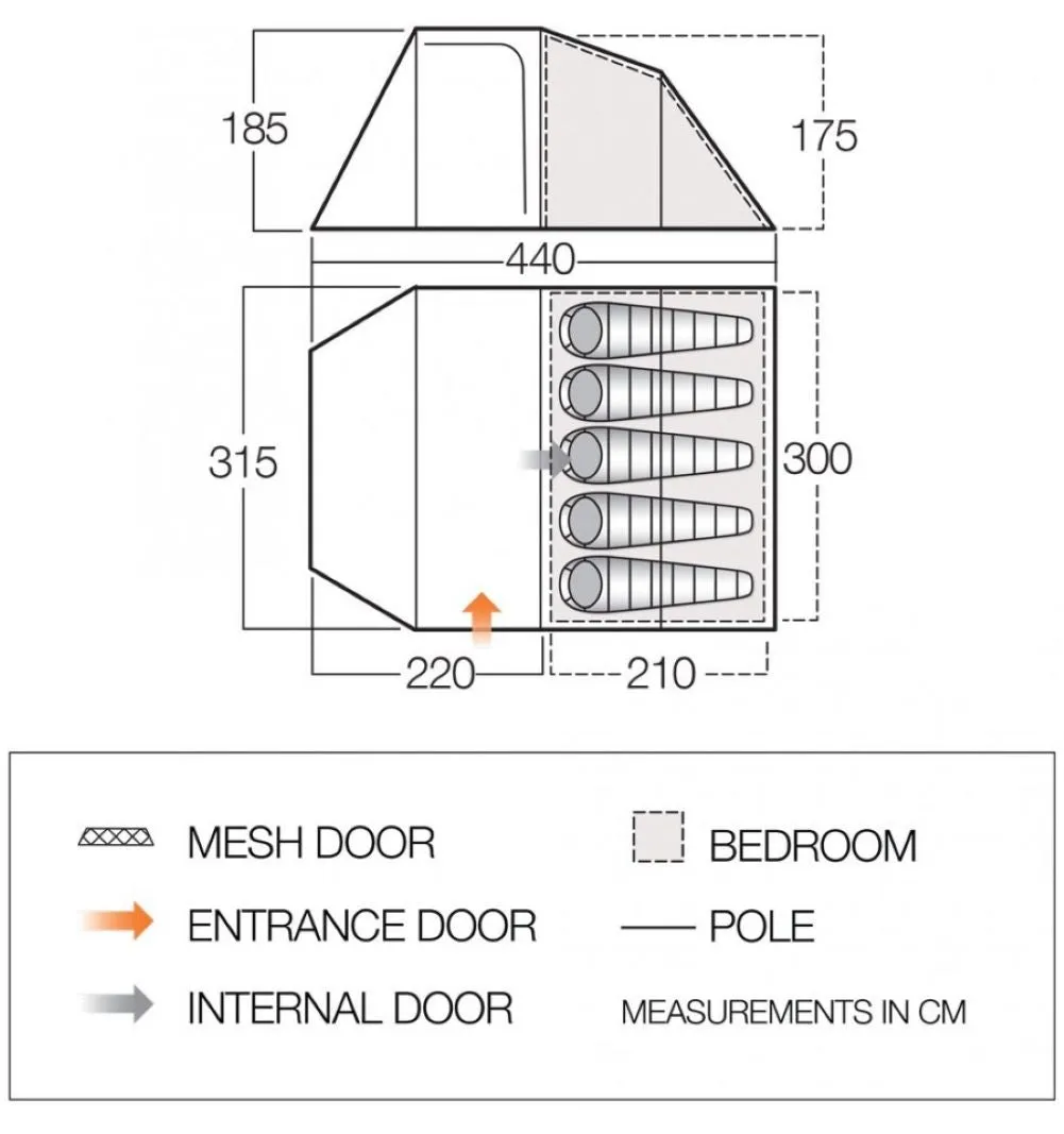 Vango Skye 500 Tent - 5 Man Tent