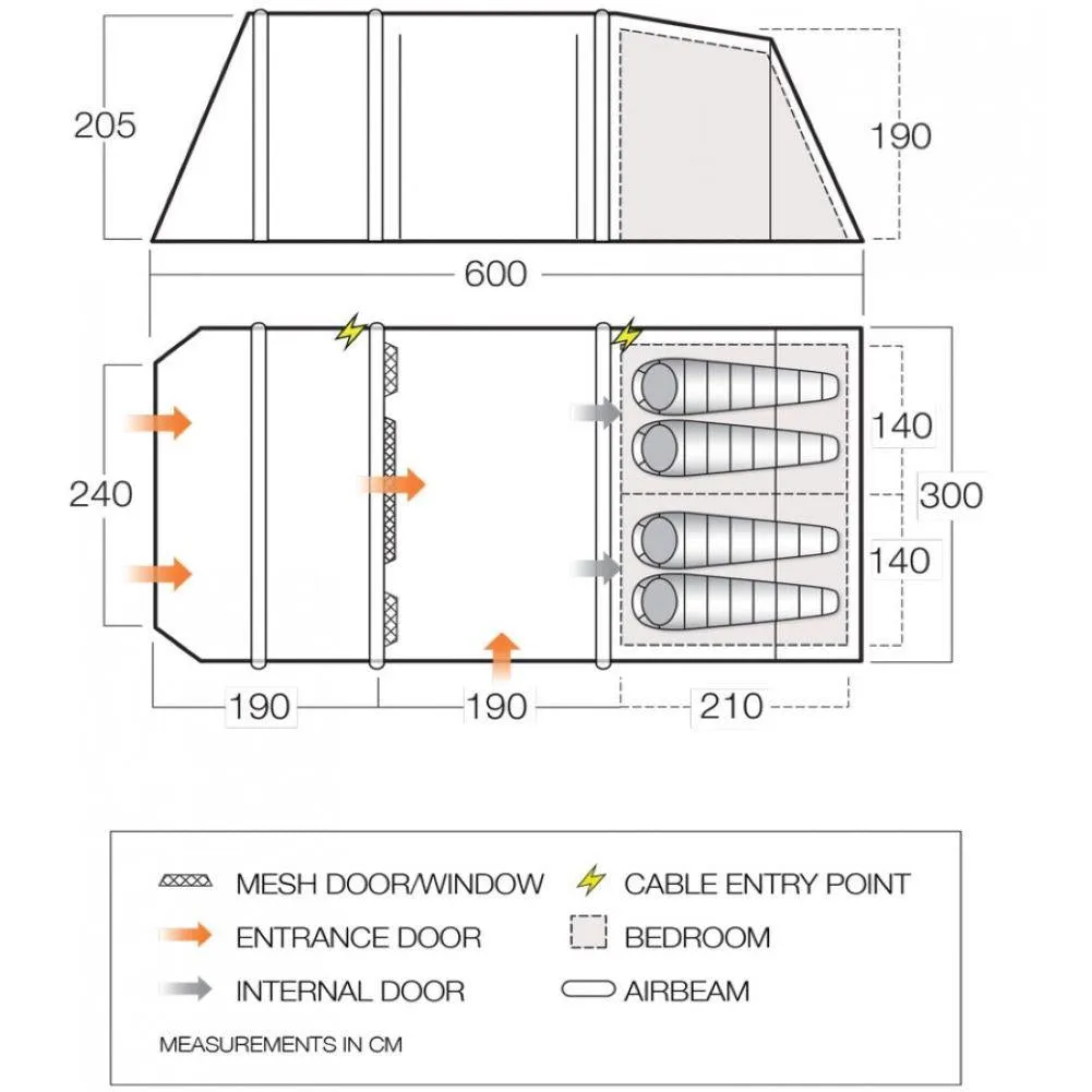 Vango Stargrove 11 Air 450 Tent - Inflatable 4 Person Airbeam Tent