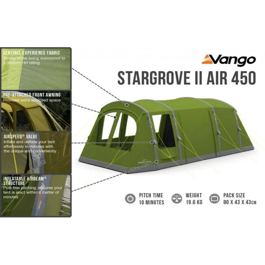 Vango Stargrove 11 Air 450 Tent - Inflatable 4 Person Airbeam Tent