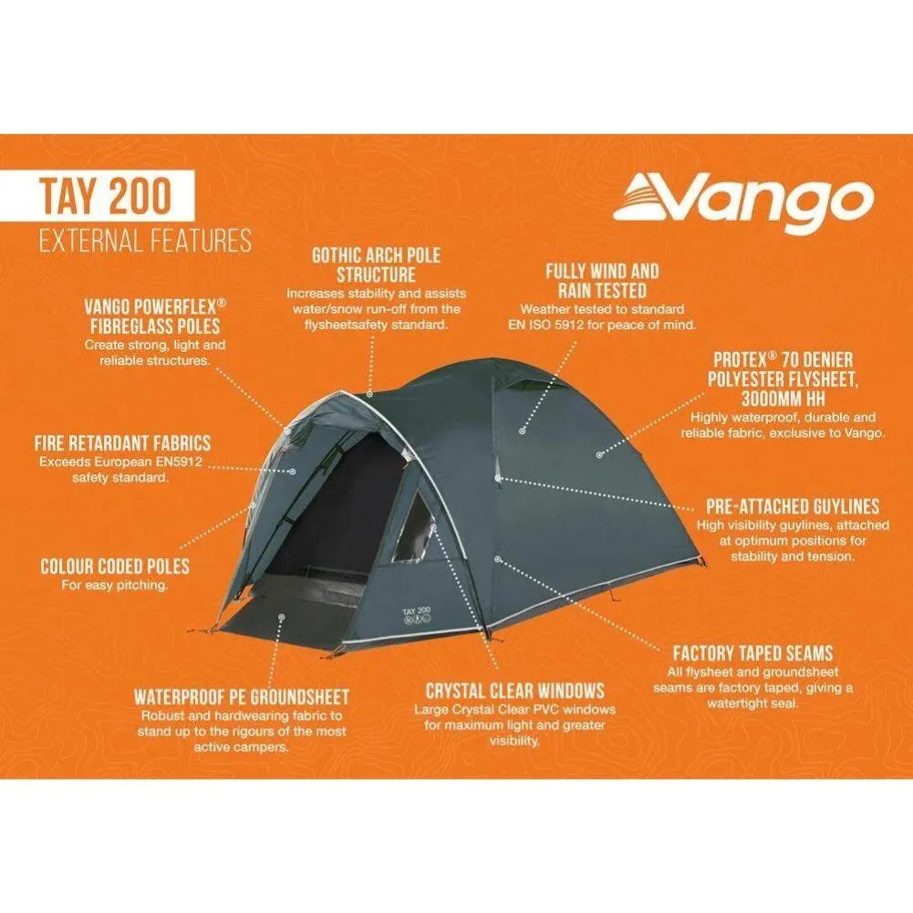 Vango Tay 200 Tent - 2 Man Tent (Deep Blue)