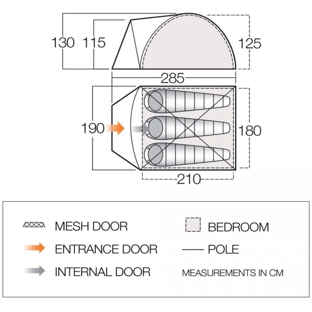 Vango Tay 300 Tent - 3 Man Dome Tent