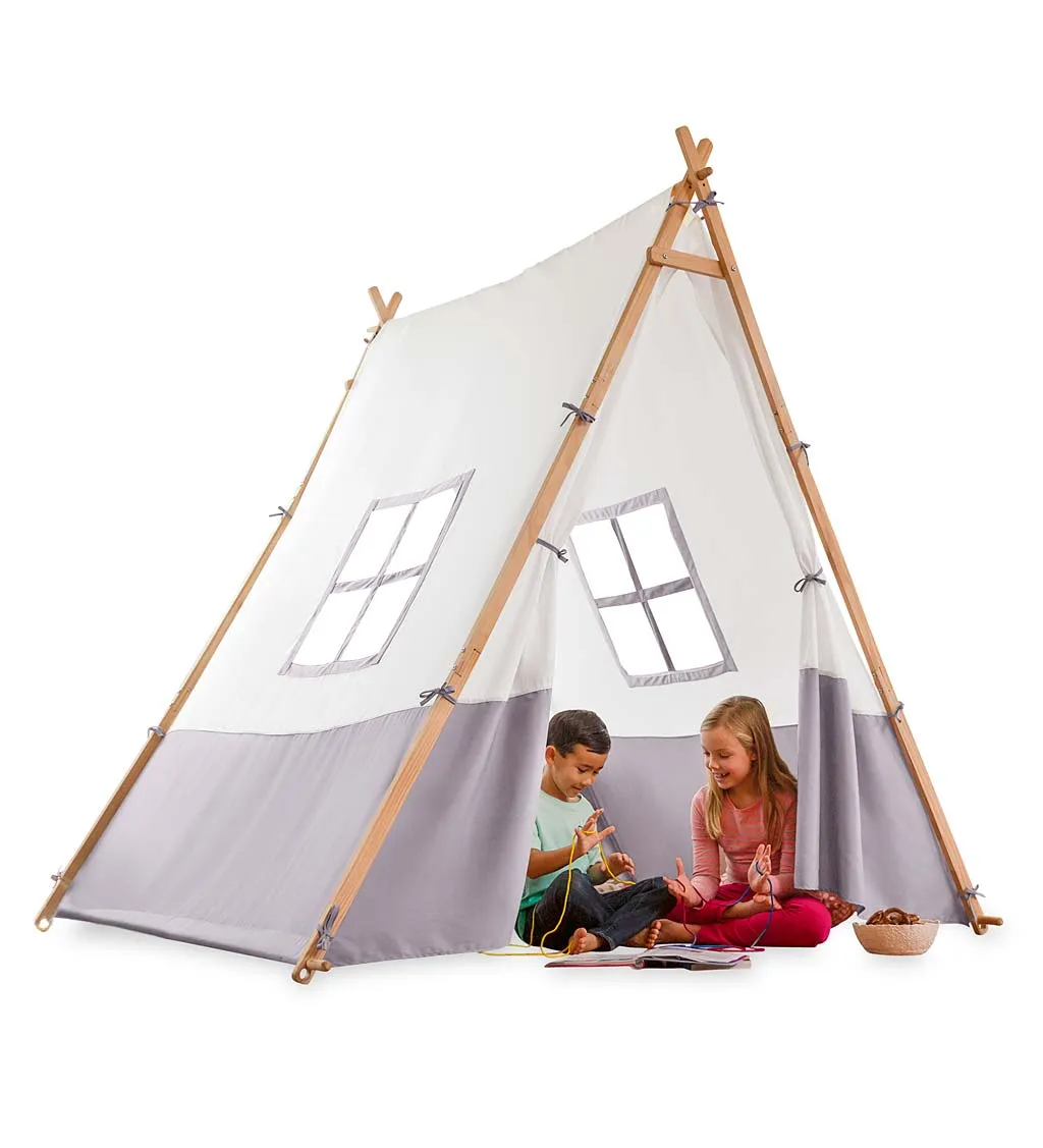 Wooden Canvas A-Frame Tent